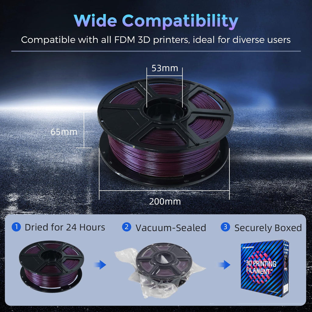 Flashforge PLA Filament 1.75mm, 1KG/2.2lbs PLA 3D Printer Filament, Burnt Titanium