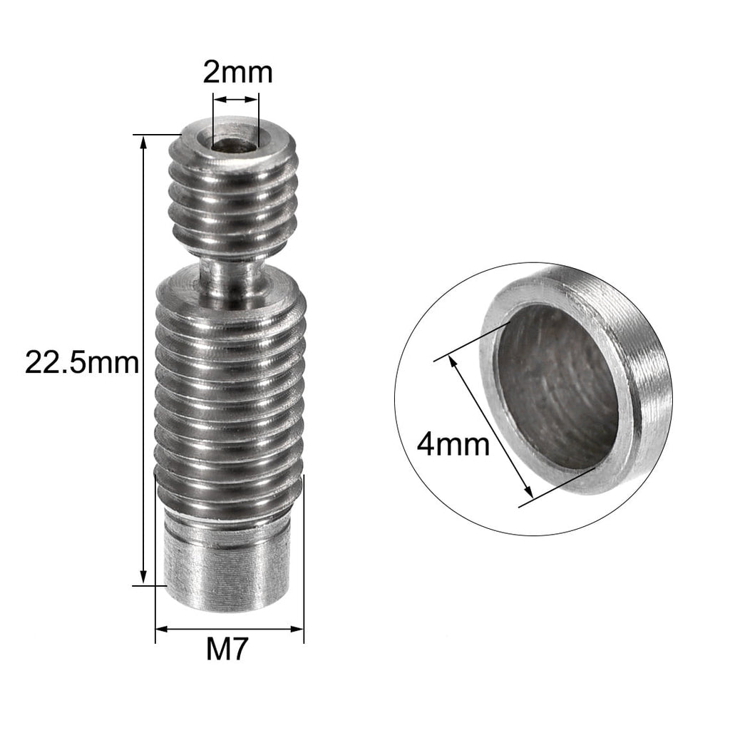 Uxcell M6x22.5mm Extruder 1.75mm Throat Tube for 3D Printer 5PCS