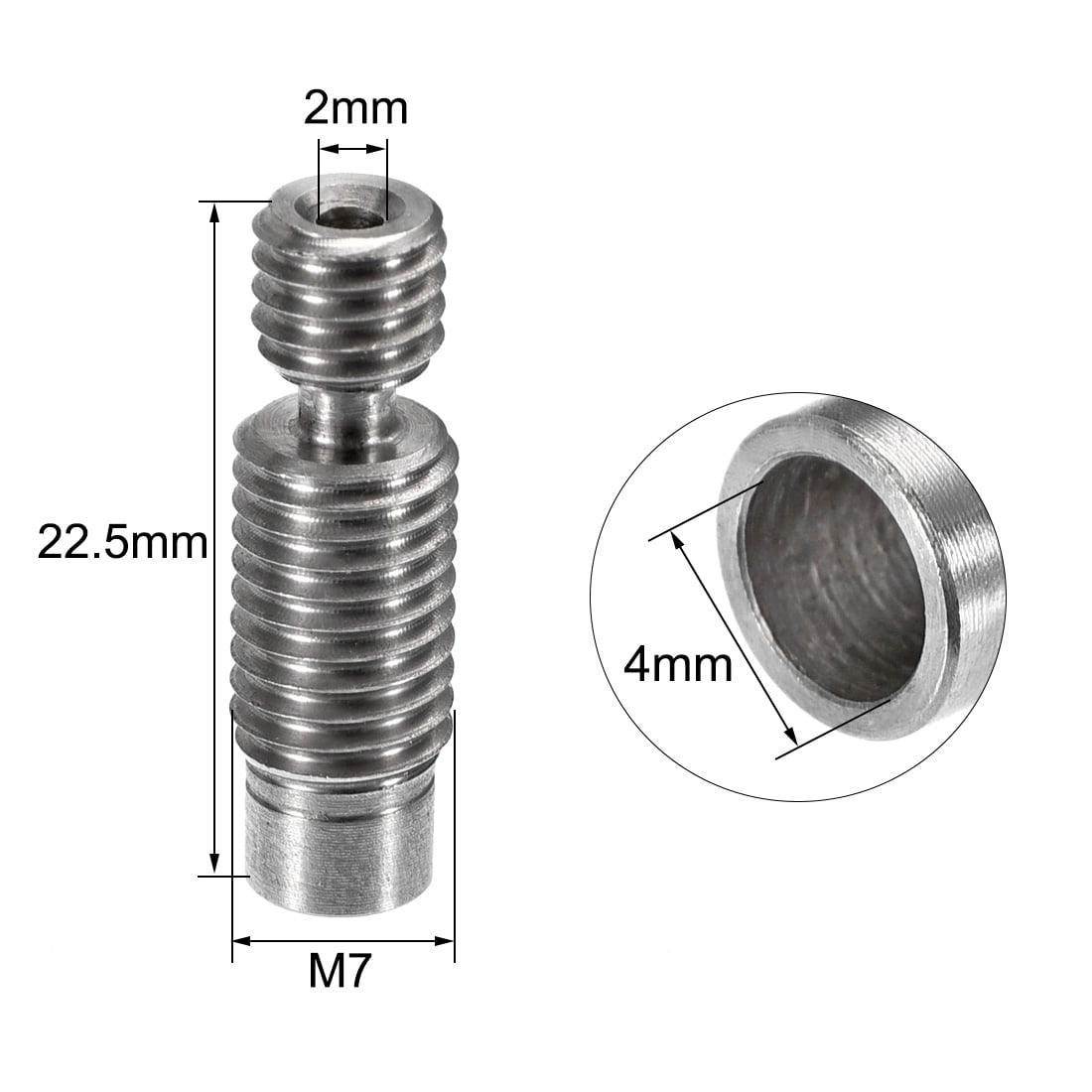 Uxcell M6x22.5mm Extruder 1.75mm Throat Tube for 3D Printer 5PCS