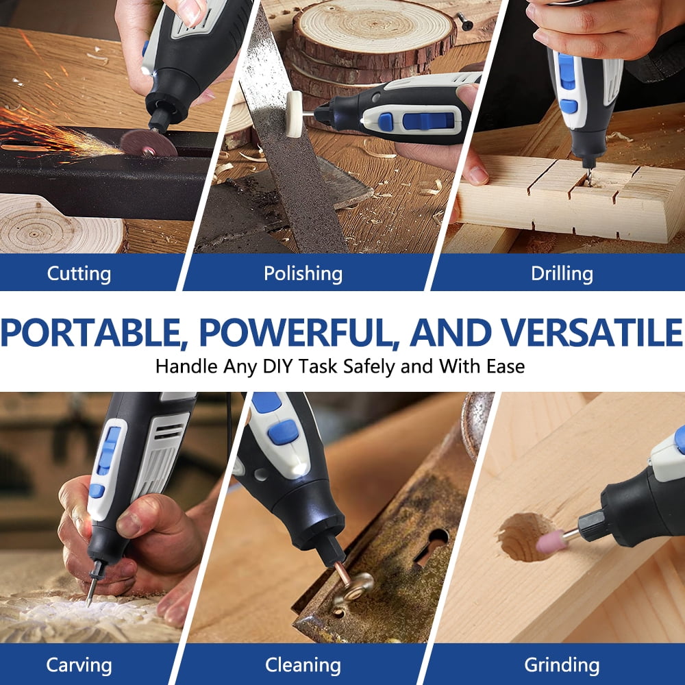 NEWONE 12V Cordless Rotary Tool Kit 6 Variable Speeds 5000-25000 RPM 104 PCS Accessories for Sanding, Polishing, Carving, Cutting, Drilling and DIY Crafts