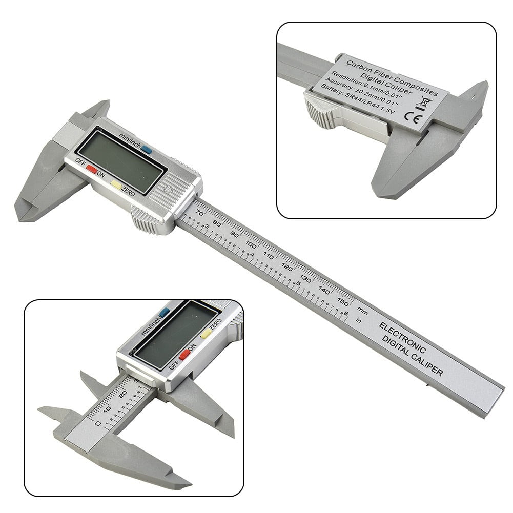 6inch LCD Digital Electronic Carbon Fiber Vernier Caliper Gauge Micrometer