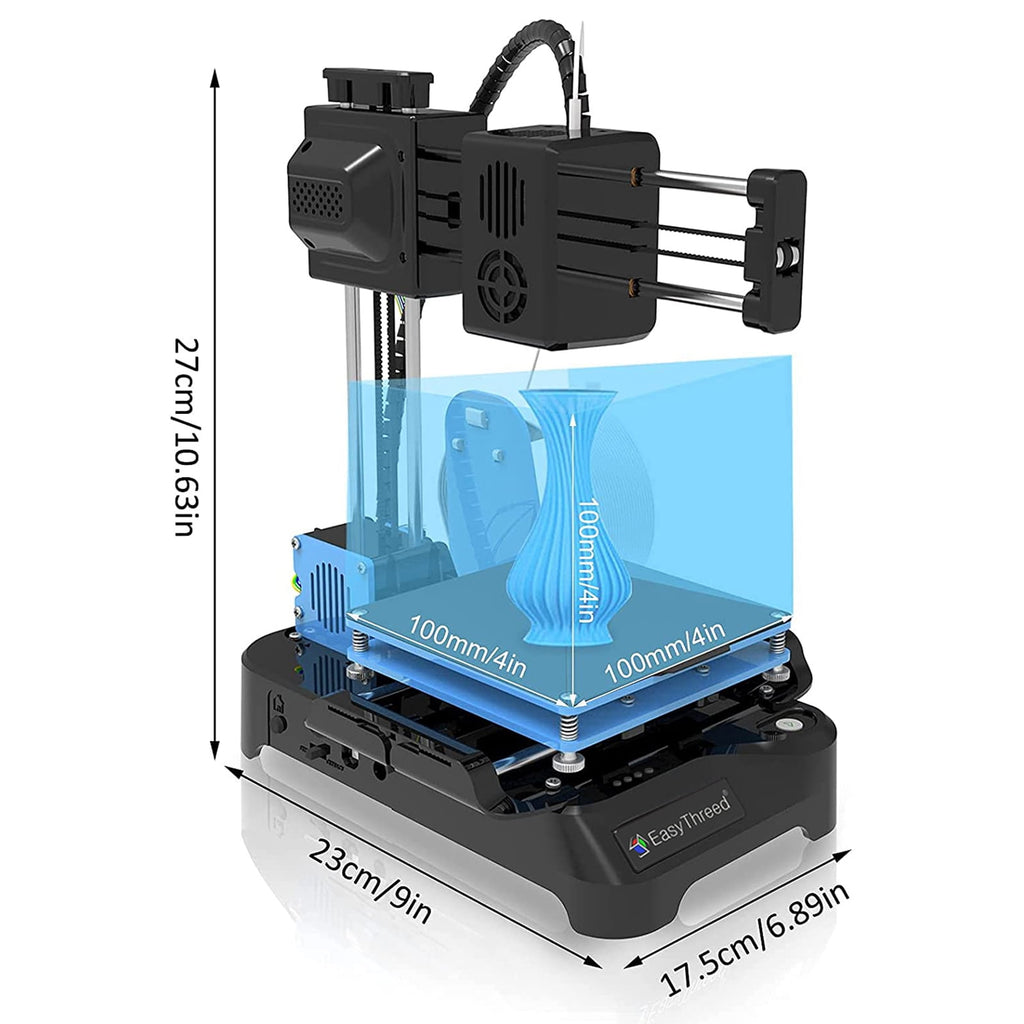 EasyThreed K7 3D Printer High Precision Desktop Mini 3D Printing Machine for Kids Teens Beginners Student, Print Size 100x100x100mm