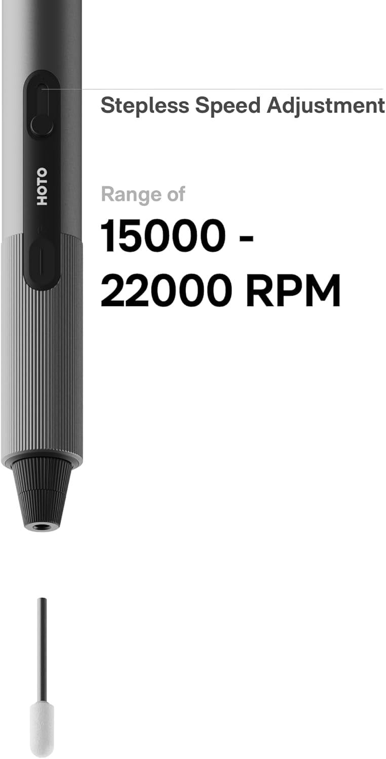 HOTO SNAPBLOQ™ D-A03 Mini Electric Drill Pen, 3-Speed Rechargeable Electric Engraving Pen, 20 Bits LED Light, for Carving, Jewelry Making, PCB, Wood, Plastic, DIY