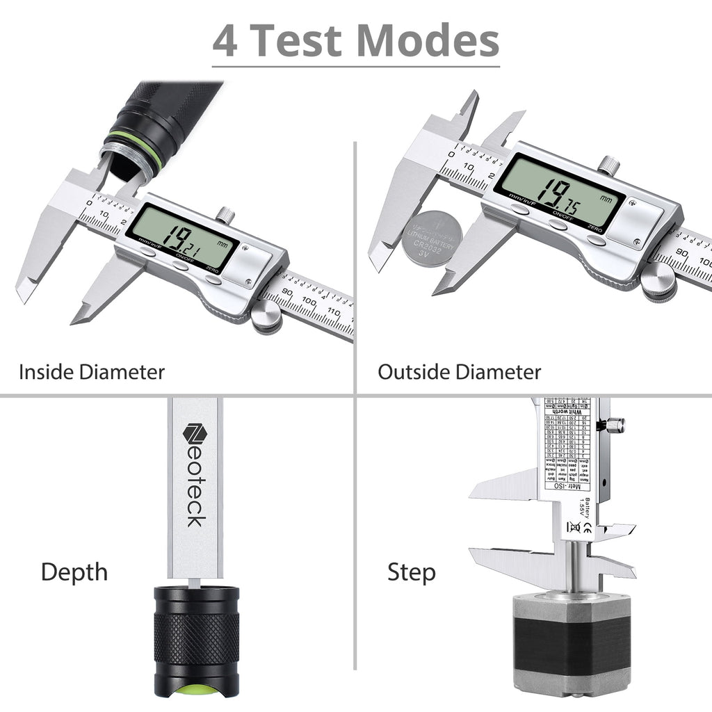 Neoteck 150mm Electronic Digital Caliper Vernier Caliper Gauge Micrometer Ruler