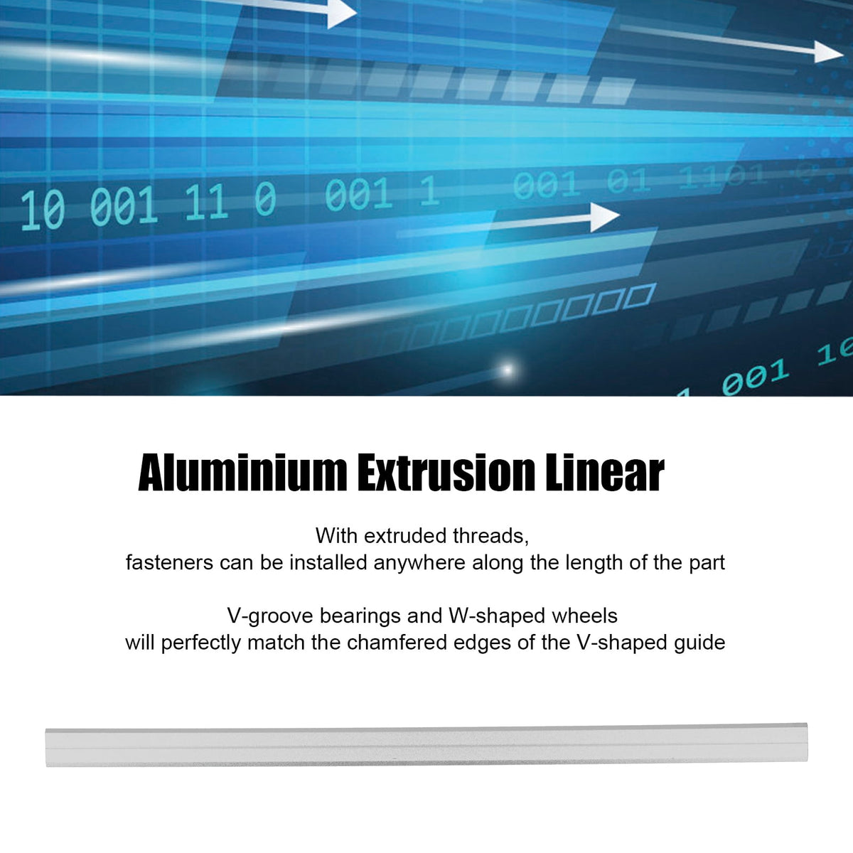 Professional Grade V-Type Aluminum Extrusion Guide Frame Track Linear Rail, 11.3 inches / 28.8 cm Structural Profile for 3D Printers and Precision Industrial Machinery DIY Builds