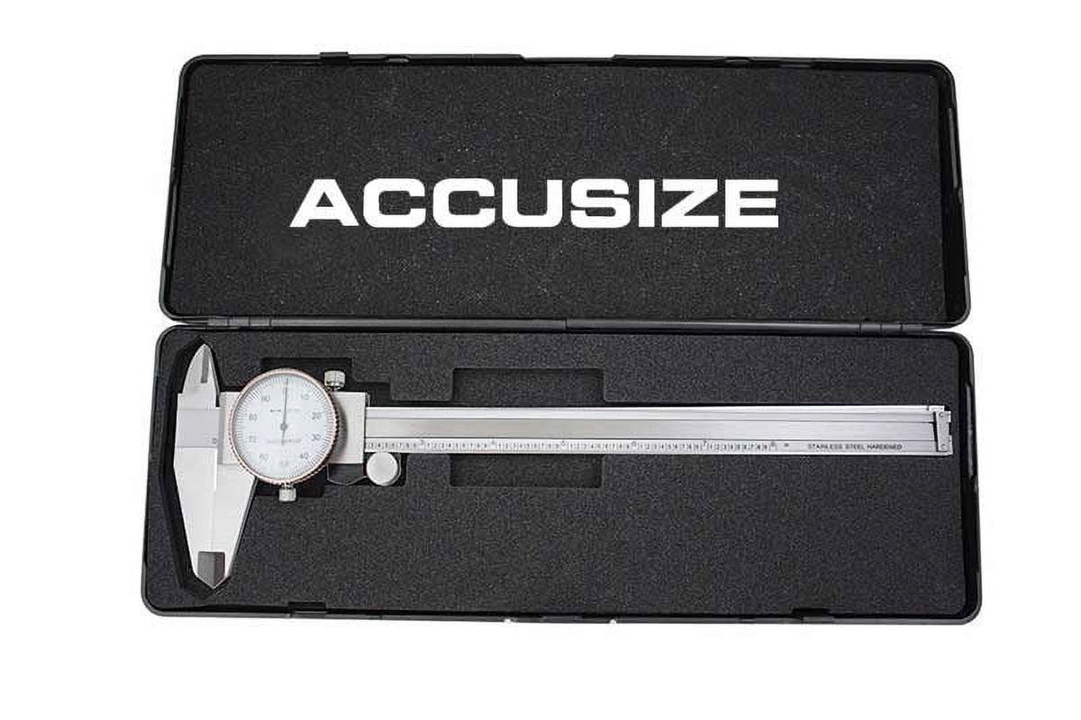 Accusize 0-12 inch by 0.001 inch Precision Dial Caliper, Stainless Steel, in Fitted Box, P920-S212
