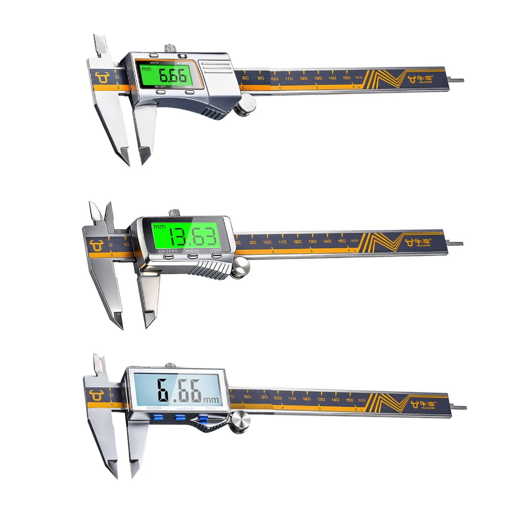 Digital Caliper Measuring Tool, Metal Vernier Caliper Digital Micrometers with Large LCD Screen for Household