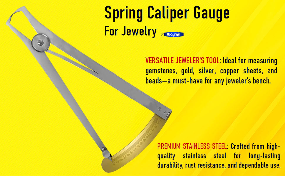 6.5" Spring Caliper Gauge for Jewelry – Bead & Metal Measuring Tool