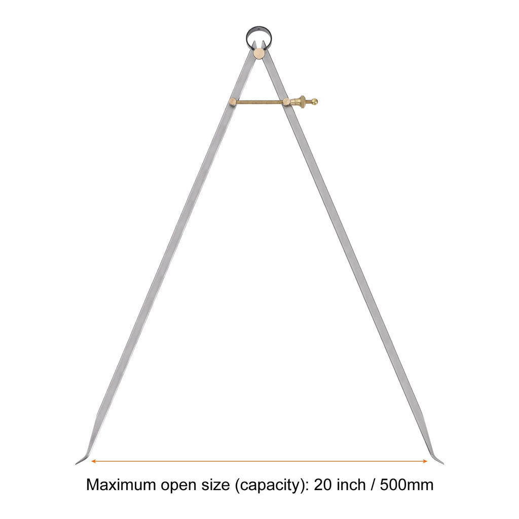 Spring Joint Caliper 20 inch/500mm Steel Spring Inside Caliper with Brass Fulcrum for Wood Turning Lathe Work
