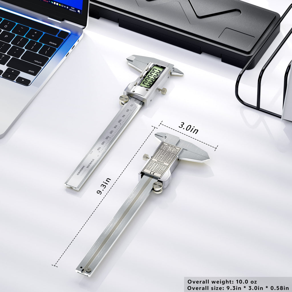 IMAXBOS 6-Inch Digital Caliper, Professional Metal Vernier Caliper with LCD Display, Inch/MM Conversion, Zinc-Plated Rust-Resistant, Auto Shut-Off & Zero Function, Includes Extra Battery