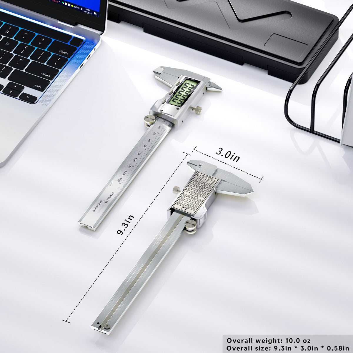 IMAXBOS 6-Inch Digital Caliper, Professional Metal Vernier Caliper with LCD Display, Inch/MM Conversion, Zinc-Plated Rust-Resistant, Auto Shut-Off & Zero Function, Includes Extra Battery