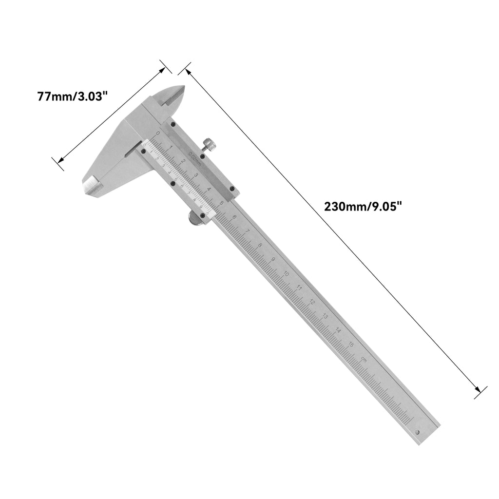HFS(R) 0-150mm Vernier Caliper Metric Measuring Tool, Carbon Steel Manual Non Digital Caliper, +/-0.02mm Accuracy