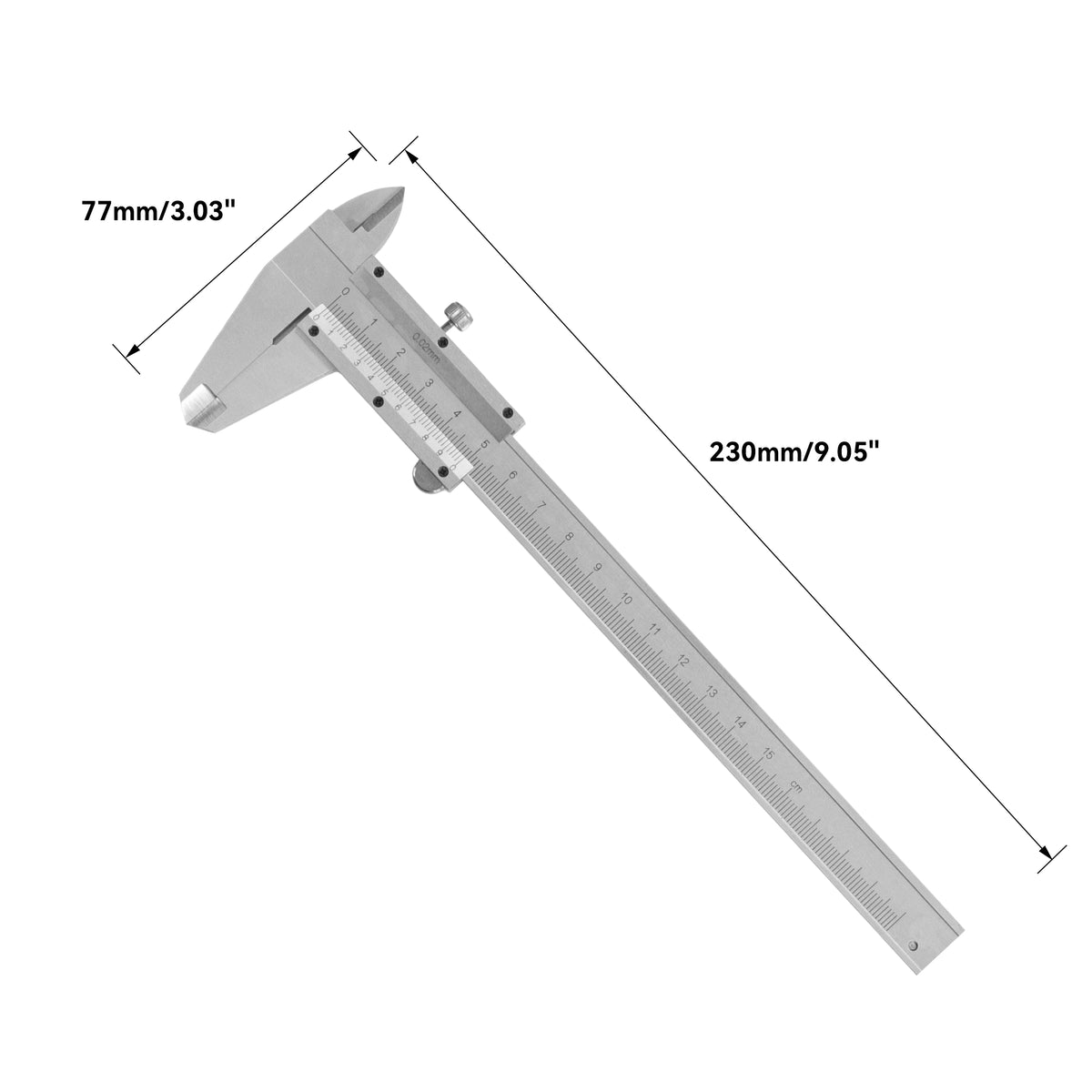 HFS(R) 0-150mm Vernier Caliper Metric Measuring Tool, Carbon Steel Manual Non Digital Caliper, +/-0.02mm Accuracy