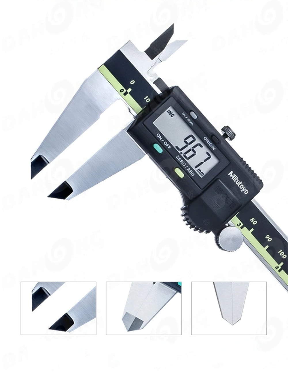Mitutoyo 500-193-30 Advanced Onsite Sensor AOS Digital Caliper LCD Vernier Caliper Stainless Steel Measuring Tools 500 Series, 0" to 12"/0 to 300mm Measuring Range, 0.0005"/0.01mm Resolution, AOS