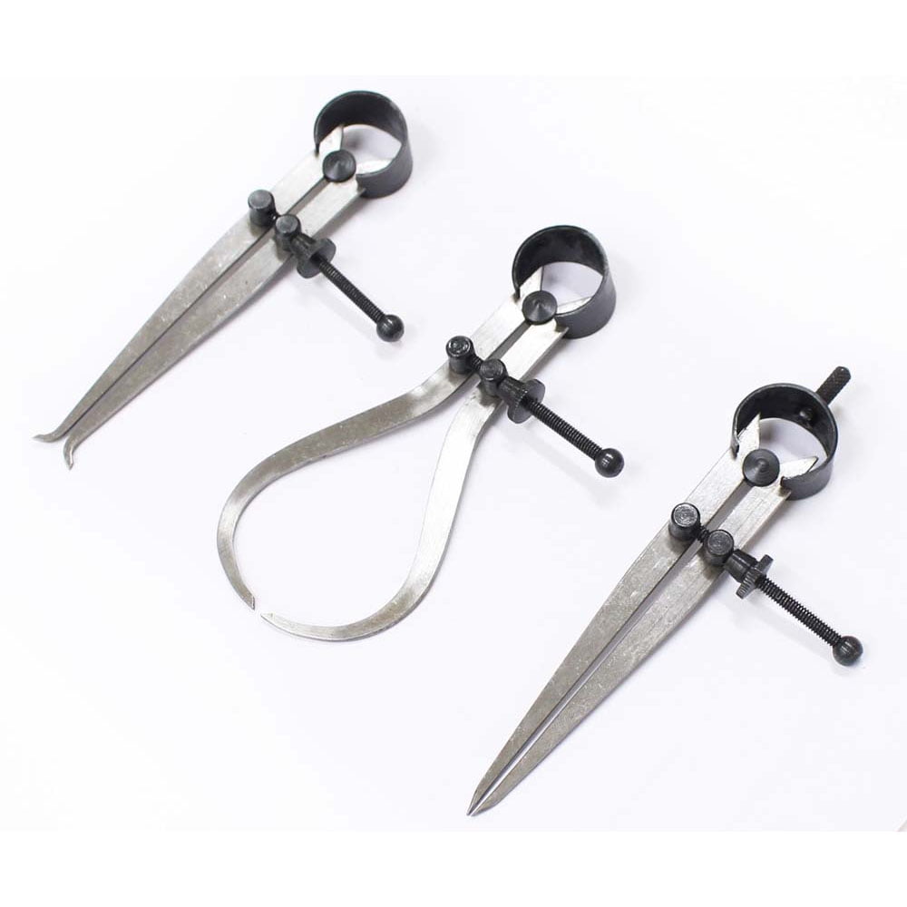 QUIX 3 Piece Caliper Set | Robust Steel Construction | Precise Locking Screw Mechanism | Versatile 4" (10.2 cm) Calipers | Ideal for Professional and Enthusiast Use