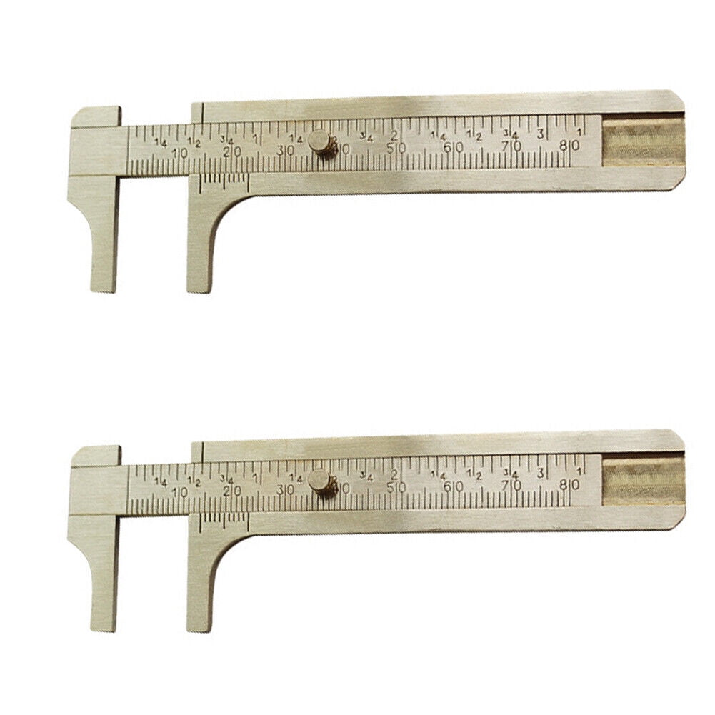 US 1-2Pc Brass Sliding Gauge Caliper Millimeter Bead Jewelry Measuring Tool Fine