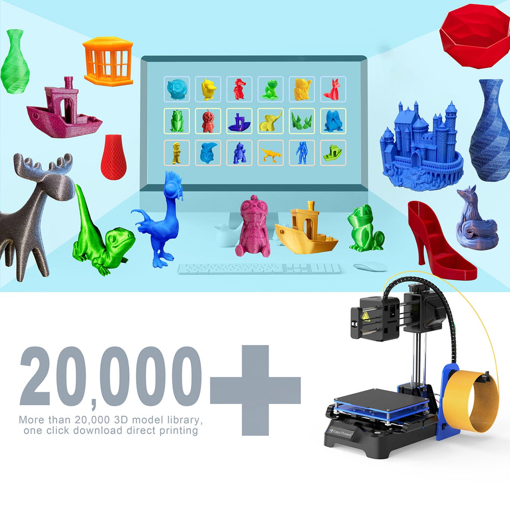 EasyThreed K7 3D Printer High Precision Desktop Mini 3D Printing Machine for Kids Teens Beginners Student, Print Size 100x100x100mm
