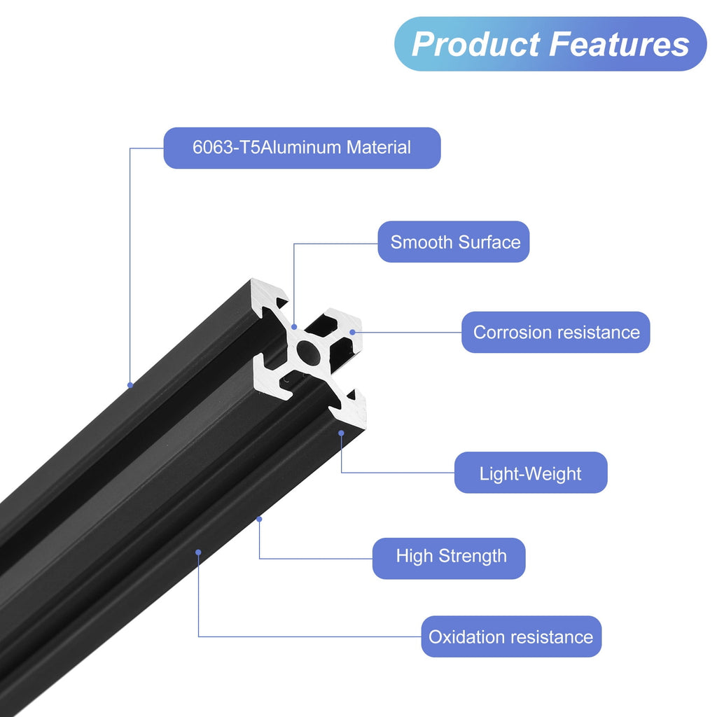 Uxcell 10Pcs Slot 2020 Aluminum Extrusion European Standard 1220mm 48 Inch Length Anodized Rail for CNC DIY 3D Printer and Industrial Bracket