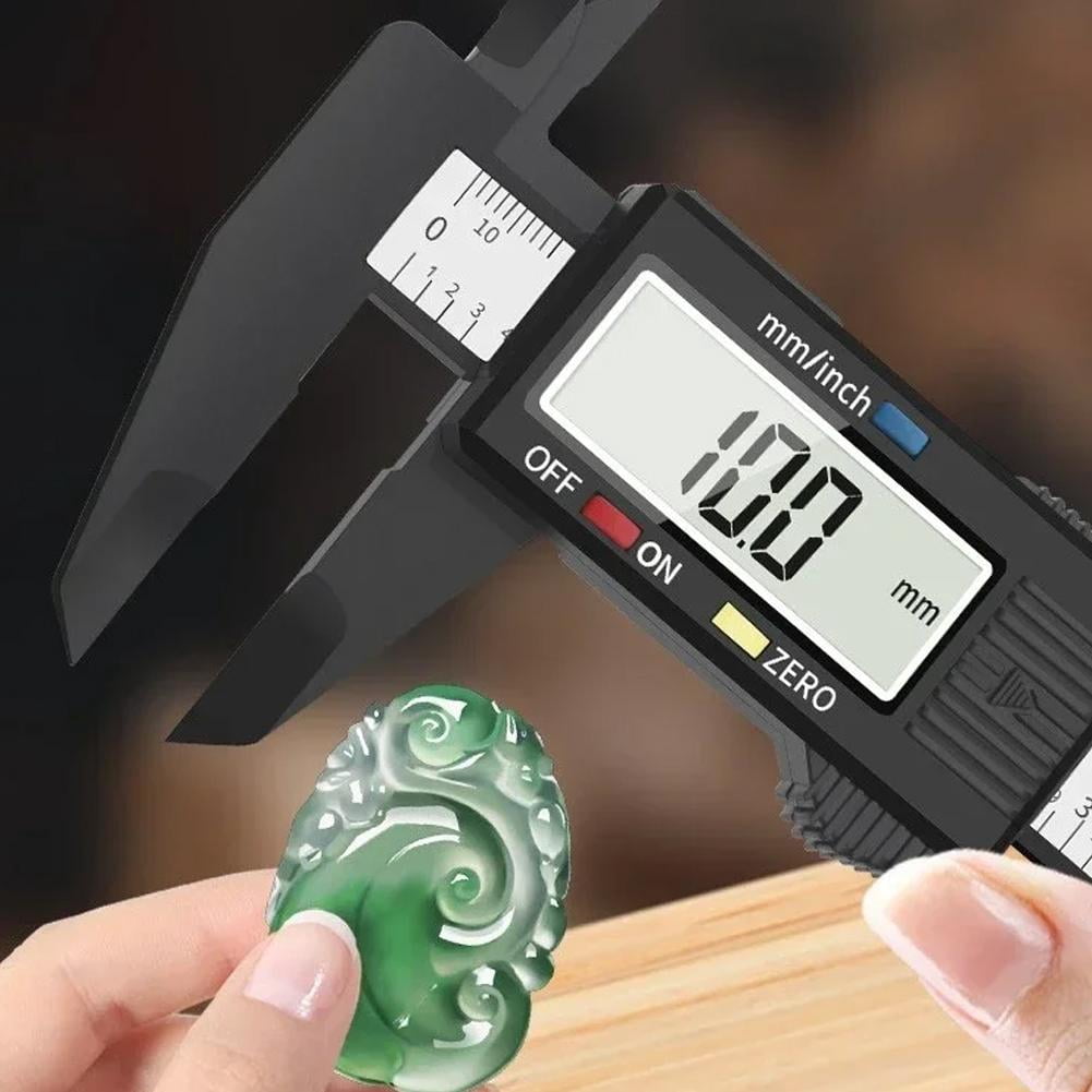 Digital Caliper 150mm 6 Inch High Precision Carbon Fiber Electronic Vernier Caliper 3 in 1 Measuring Tool Large LCD Screen Lightweight Non Marring for Jewelry Crafts
