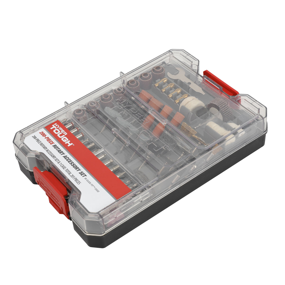 Hyper Tough 200-Piece Universal Rotary Accessory Kit in Click Fit Case