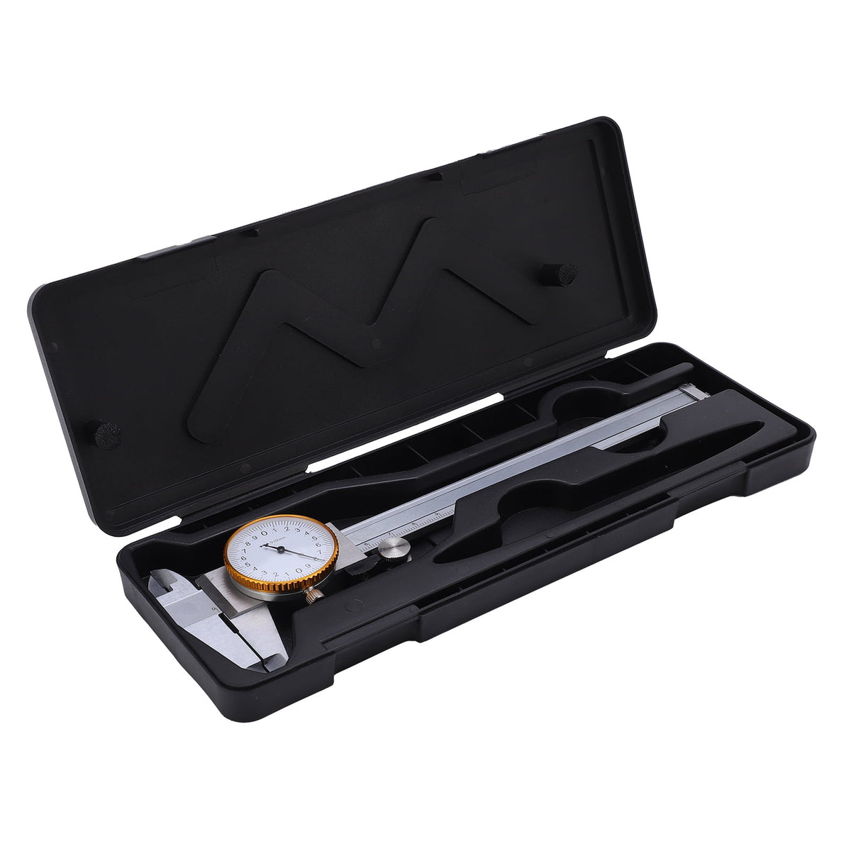 M Buder 0-150mm Dial Caliper Steel Shock-Proof Adjustable Vernier Caliper Measuring Tool with Depth Rod for Woodworking, Home Improvement & DIY, 6 inches / 150mm, Silver