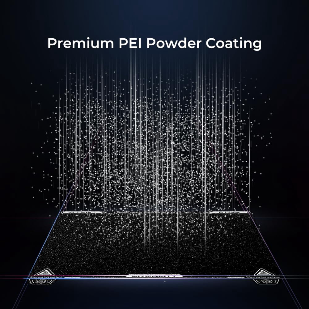 Official Creality K1 Texture PEI Build Plate Kit, 3D Printer Flexible Spring Steel Platform with Power Coating PEI Surface and Magnetic Base Sheet Kit for K1/K1 Max, Ender 3 Series, Ender 5 S1