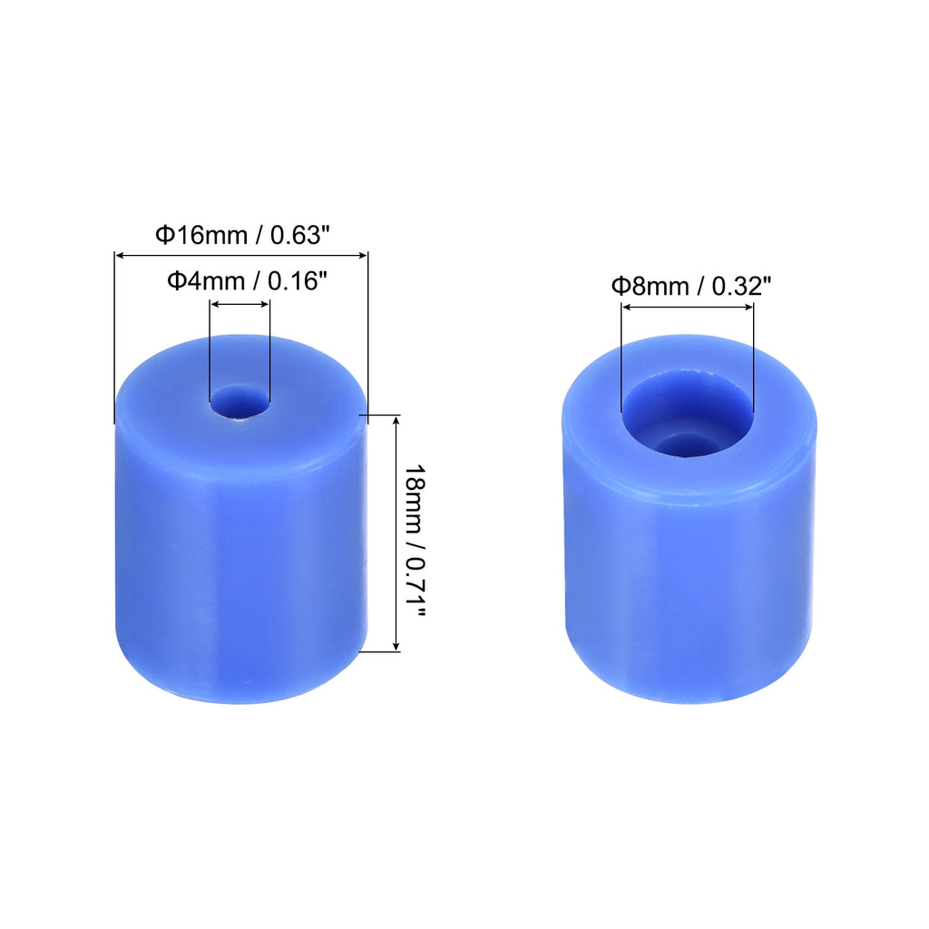 Uxcell 10Pcs Silicone Bed Mounts 3D Printer Heat Bed Silicone Leveling Column Silicone Buffer 18mm for 3D Blue