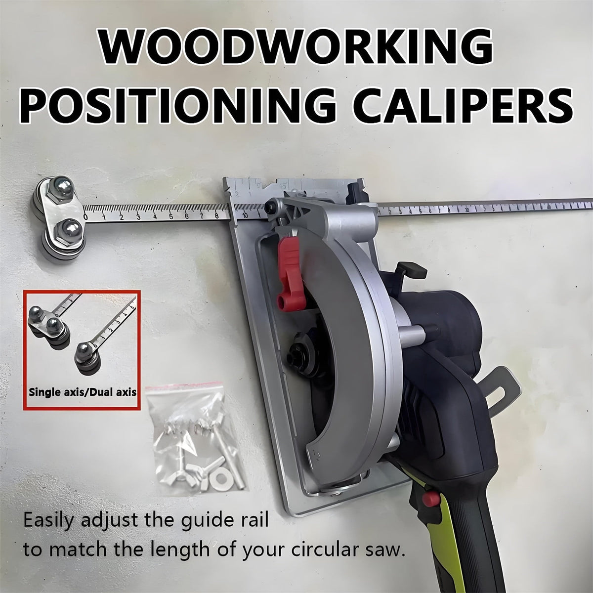 Stainless Steel Precision Positioning Calipers - 19.68in Measurement Tool & Cutting Guide for Circular Saws, Accurate Wood Cutting Helper, Durable Metal Material, Essential for DIY & Carpentry, B