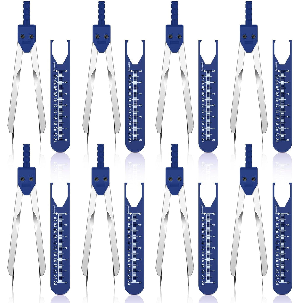 8 Pieces EKG Caliper ECG Calipers Measuring Tool with Ruler Electrocardiogram Drafting Divider for Nursing (Blue)