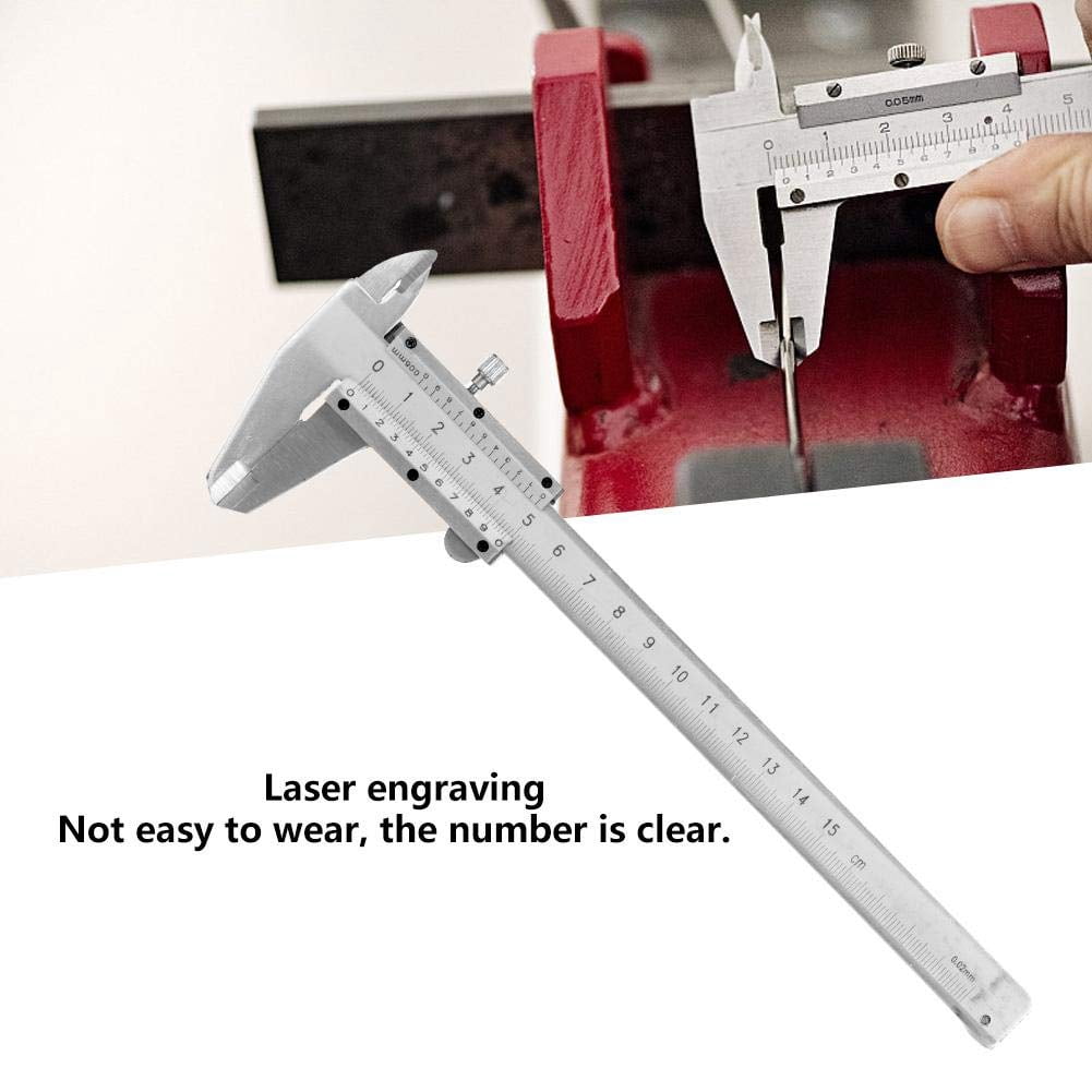 Vernier caliper stainless steel professional high quality 0-6 inch/150 mm micron durable measuring tool for internal, external, depth and step measurements