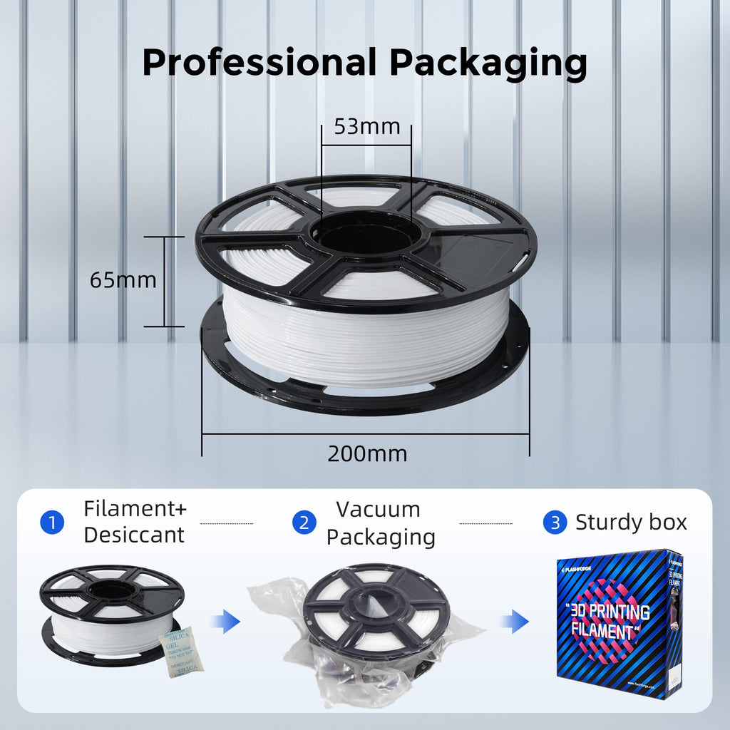 Flashforge PETG Filament 1.75mm, 1KG/2.2lbs PETG 3D Printer Filament, White