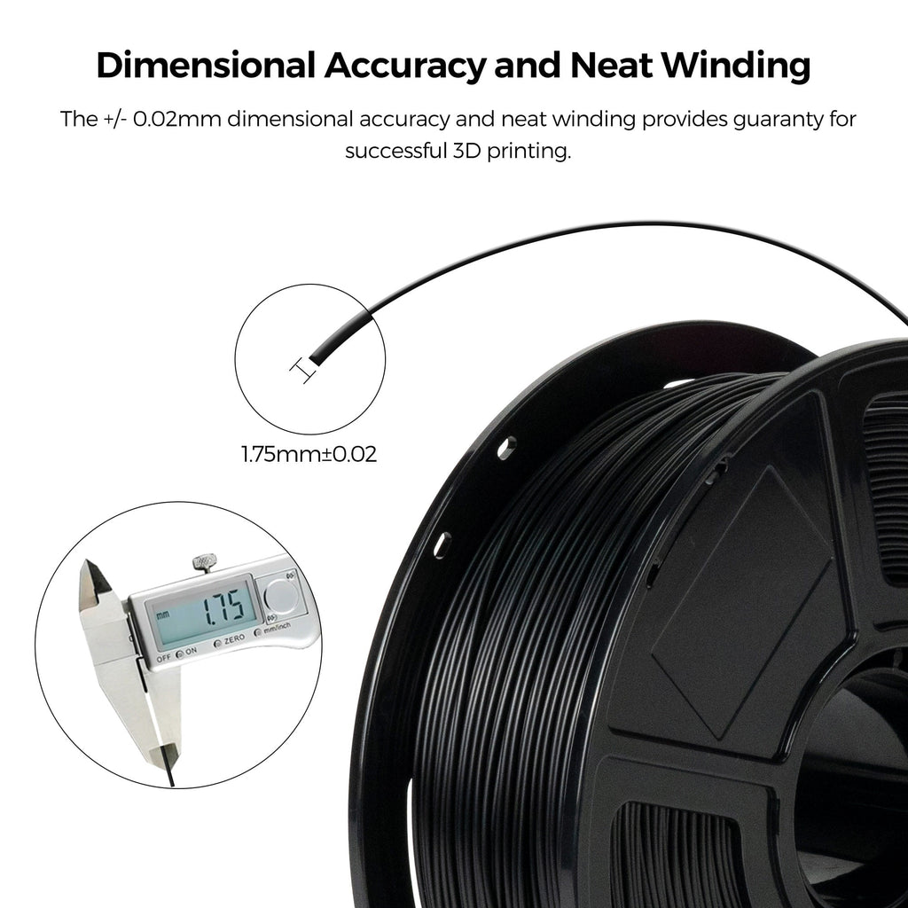 Flashforge ABS Pro Filament 1.75mm, 1KG/2.2lbs ABS Pro 3D Printer Filament, Black
