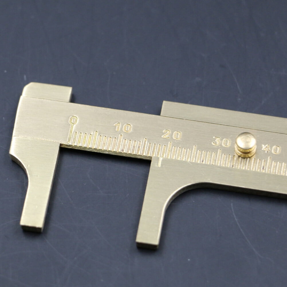 QIFULL Simple Design Brass Vernier Gauge Caliper Tool Golden Color with Easy Operation