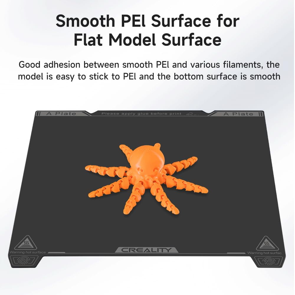 Creality K1 Smooth PEI Build Plate, Original Magnetic 3D Printer Build Bed, for Creality K1/Ender 3 V3 SE/Ender-3 S1/Ender-3 S1 Pro/Ender-5 S1 and All 235 * 235mm Size 3D Printer