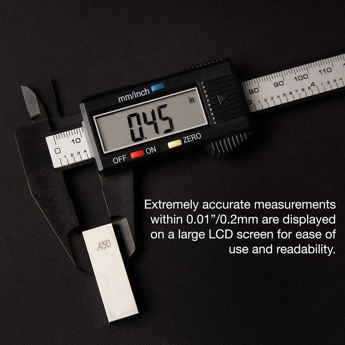 NEIKO 01417A 6” Digital Caliper | Electronic Measuring Tool | Range of 0-6”or 0-150mm | Inch and Millimeters | Large LCD Display | External and Internal Measuring Jaw | Zero Setting and Auto Off