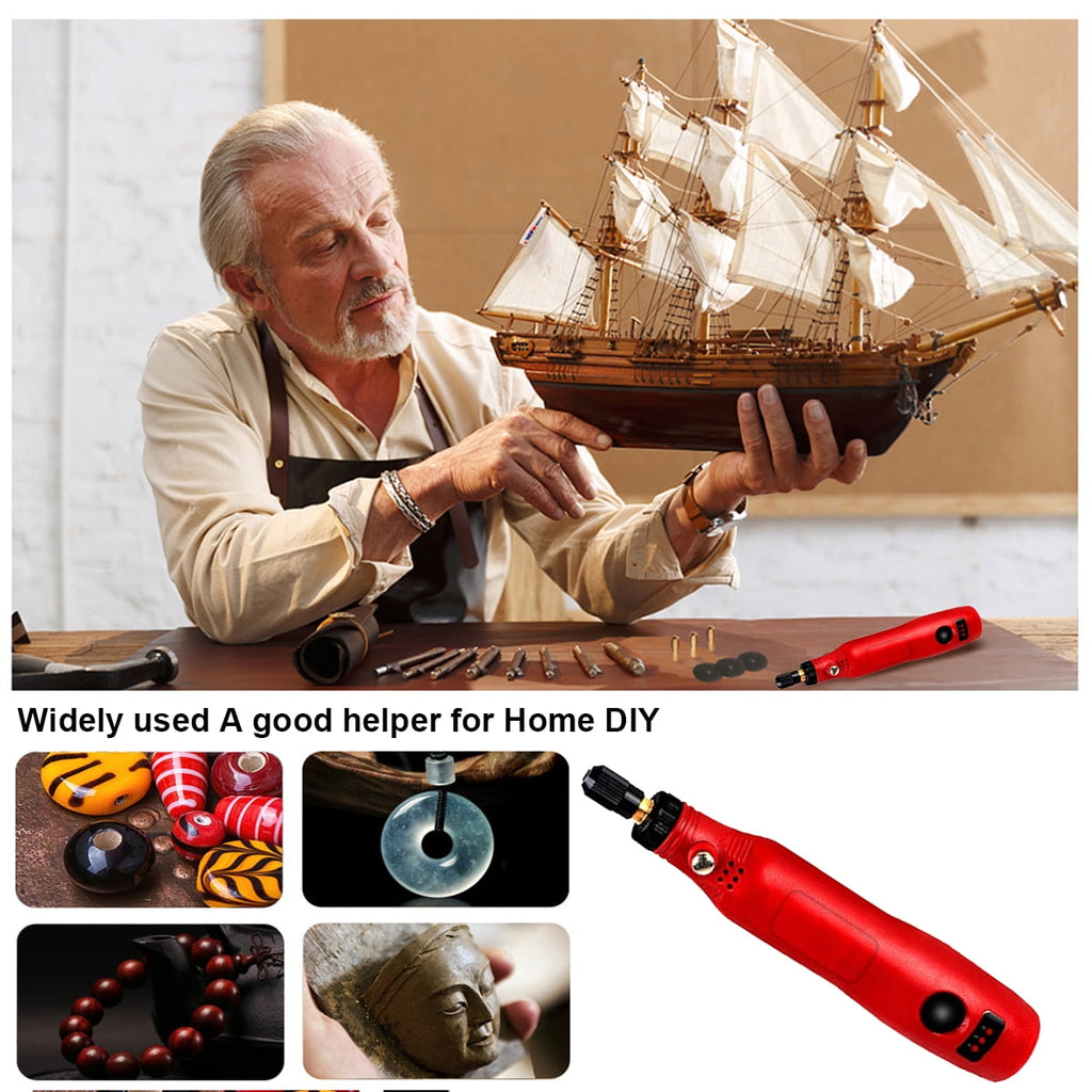 Cordless Rotary Tool Adjustable Speed Mini Electric Grinder Rechargeable Engraving Pen with 3 Speed and 36Pcs Accessories for Sanding Polishing Drilling Carving