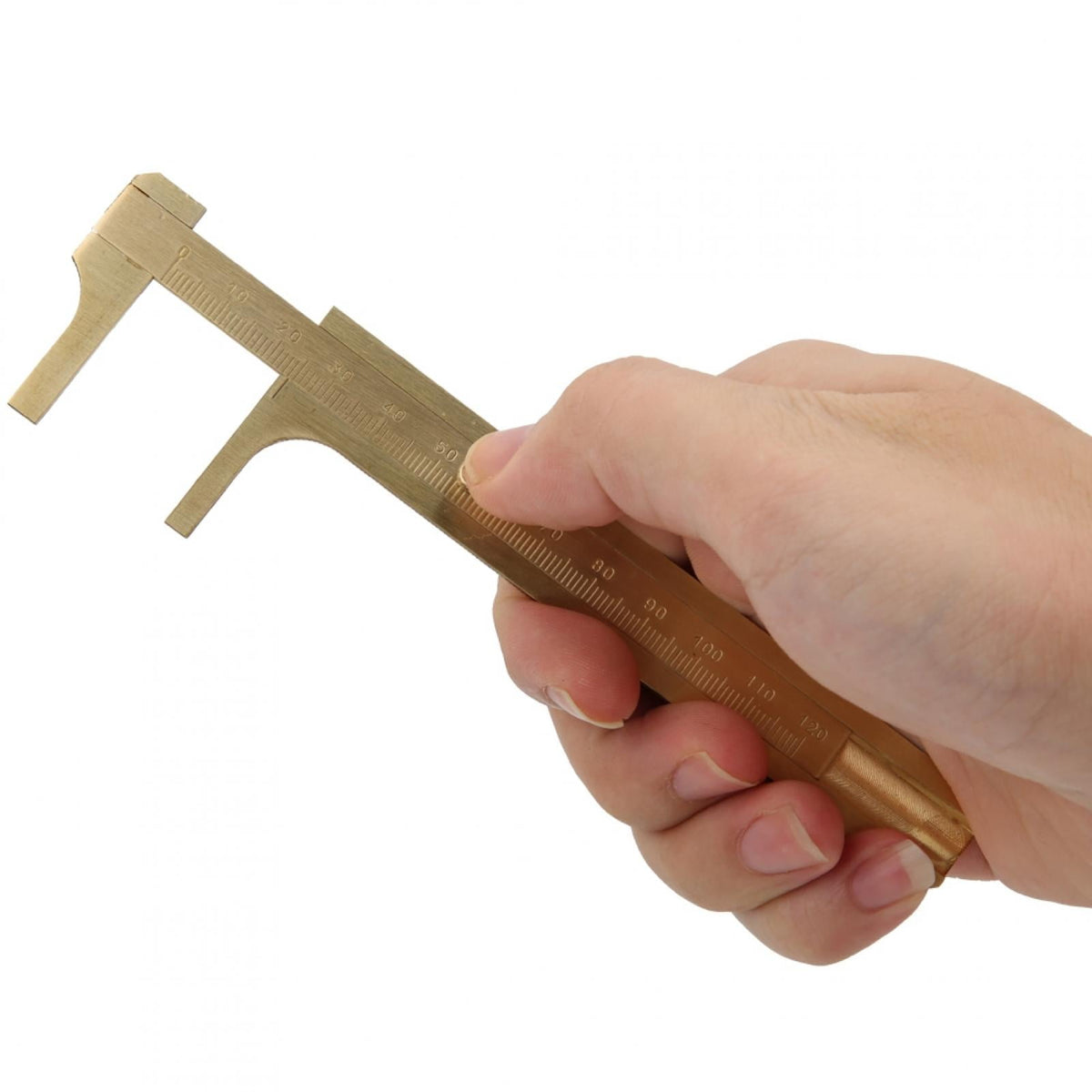 BIMZUC Brass Vernier Caliper 3.94 inches / 10 cm Pocket Measuring Tool for Jewelry Woodworking Crafts and Stones