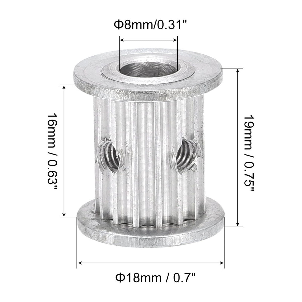 Uxcell 3M15 Teeth Timing Pulley Synchronous Wheel Belt Drive Gear with M3 Screw 8mm Bore for Belt, 3D Printer, CNC