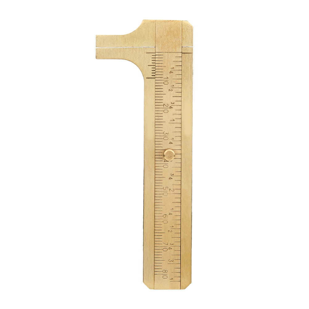 Riousery Double Scale Brass Vernier Caliper Jewelry Maker Measuring Ruler Authenticate Dimensions for Gemstones Beads Walnuts Antiques and Handcrafts 3.15 Inches 80mm