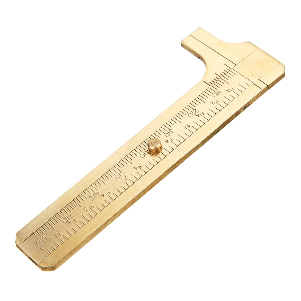 Riousery Double Scale Brass Vernier Caliper Jewelry Maker Measuring Ruler Authenticate Dimensions for Gemstones Beads Walnuts Antiques and Handcrafts 3.15 Inches 80mm
