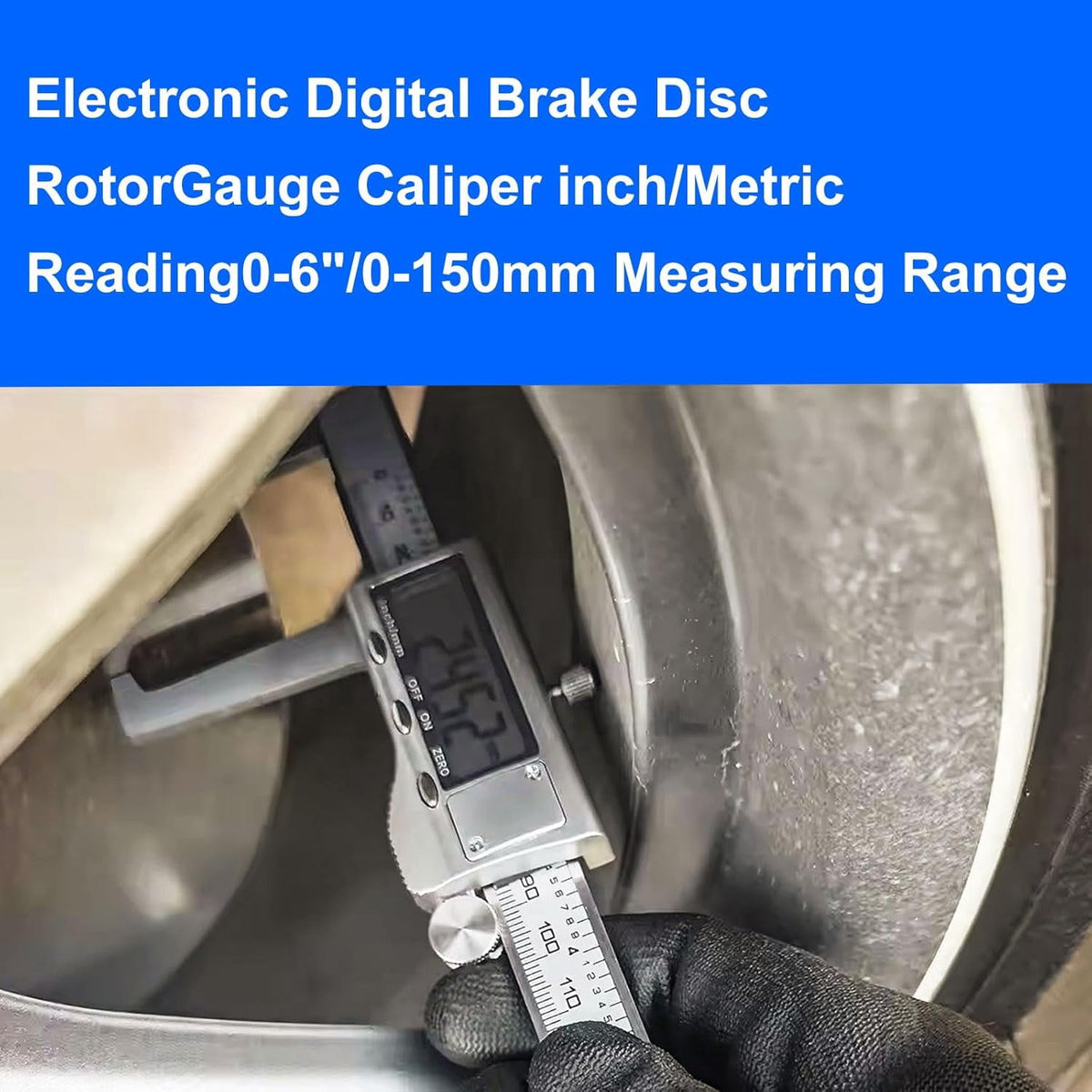 GODESON Disc Brake Rotor Micrometer,Digital Caliper Measuring Tool for Disc Brake-6 Inch/150mm,Brake Measuring Tool wtih Caliper- Inch/Metric Conversion, Brake Caliper with Stainless Steel