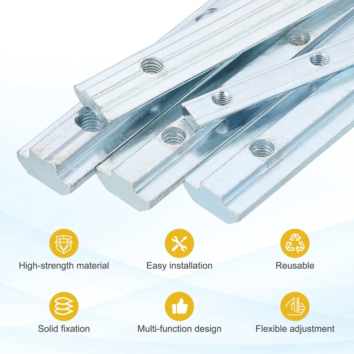 Uxcell 6 Set 2020 Straight Line Inside Connector, Silver Joint Bracket for 3D Printer
