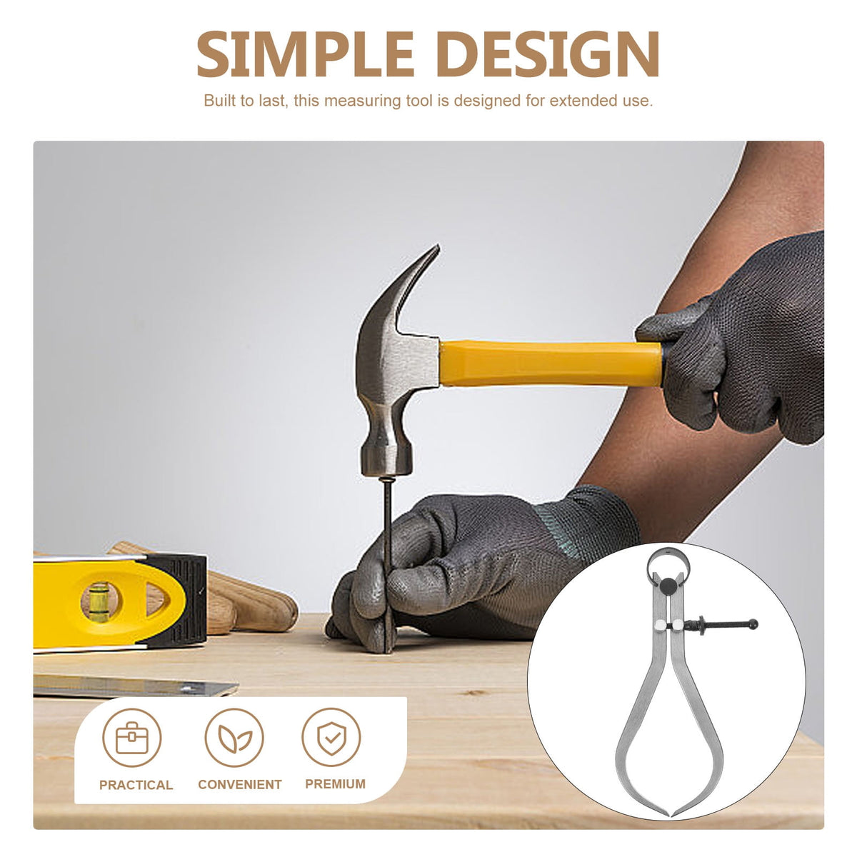 LITINKIMI Plated Carbon Steel Woodturning Calipers for Precise and Accurate Wood Turning Measurements