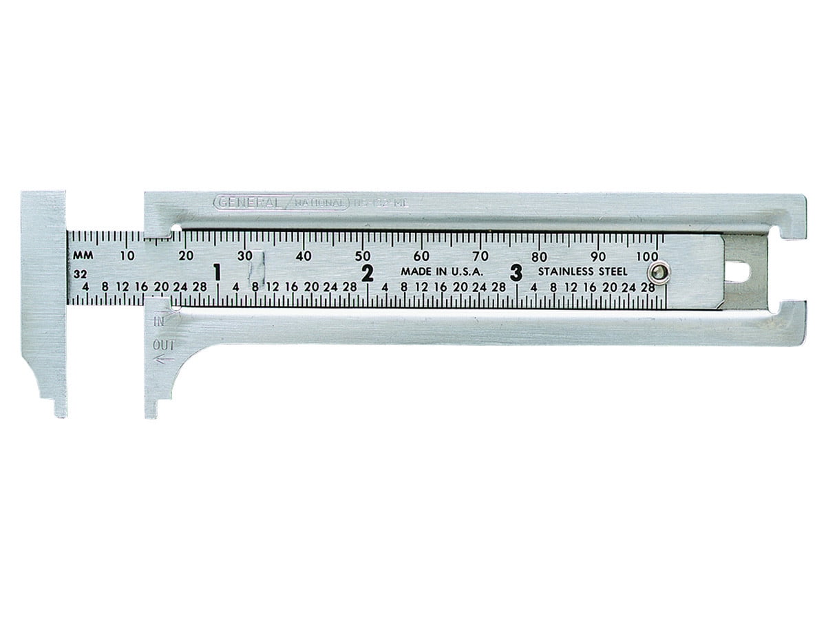 General Tools 132ME 3-Inch English and Metric Pocket Sliding Bar Caliper