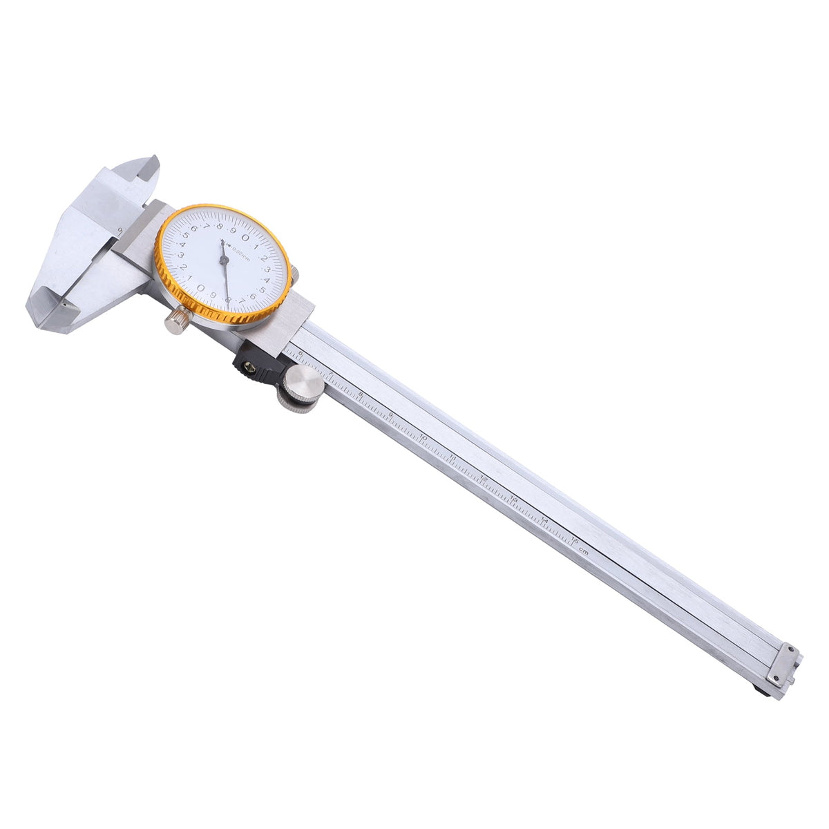 M Buder 0-150mm Dial Caliper Steel Shock-Proof Adjustable Vernier Caliper Measuring Tool with Depth Rod for Woodworking, Home Improvement & DIY, 6 inches / 150mm, Silver