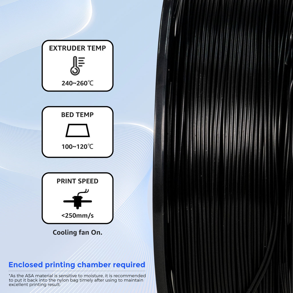 Flashforge ASA Filament 1.75mm, 1KG/2.2lbs ASA 3D Printer Filament, Burnt Titanium