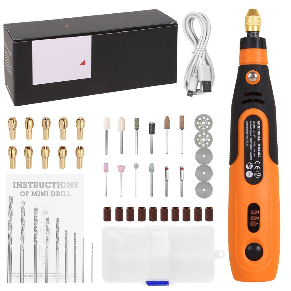 Sanheshun Cordless Rotary Tool Drill Kit Variable Speed Nail Polishing Set with 46 Accessories