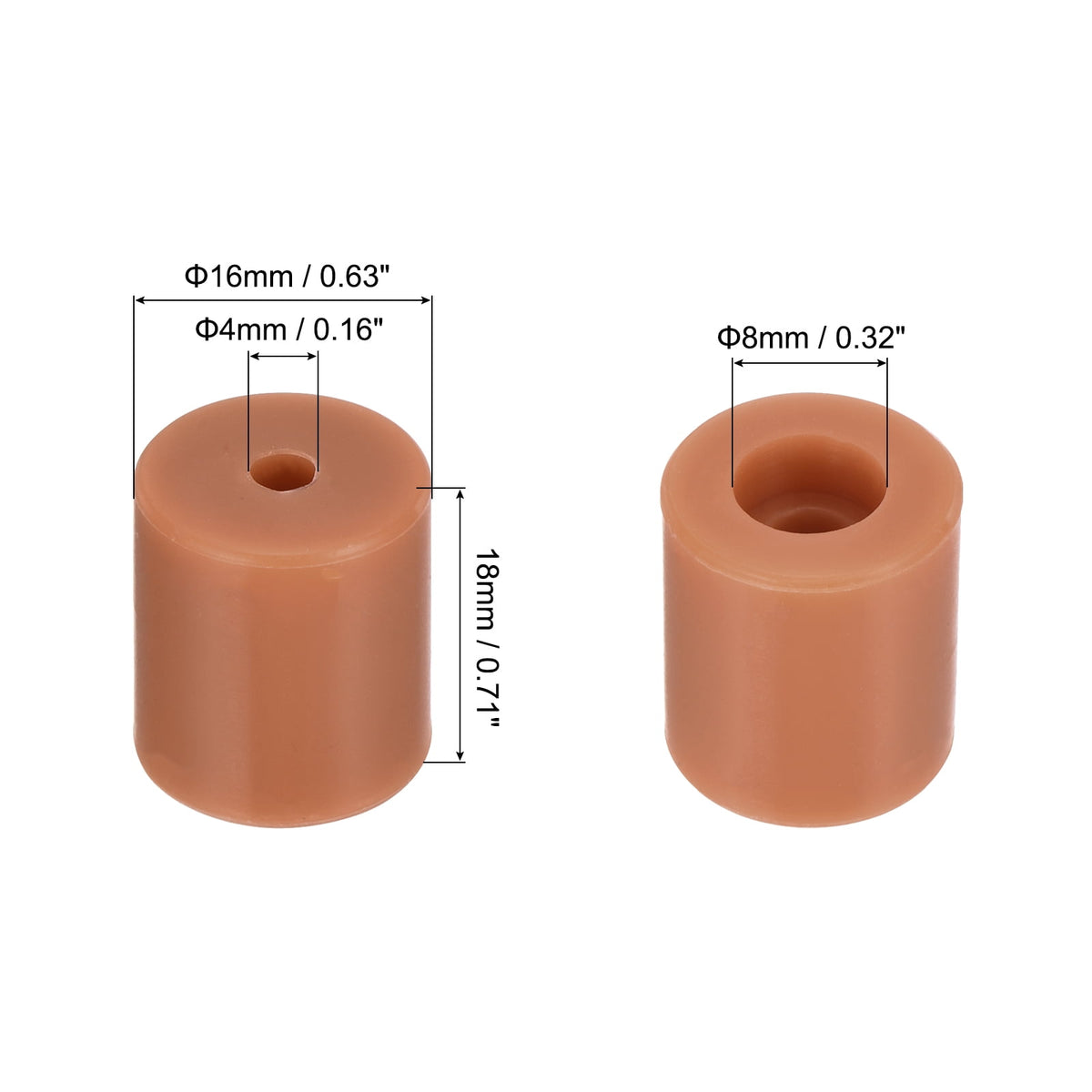 12Pcs Silicone Bed Mounts 3D Printer Heat Bed Silicone Leveling Column Silicone Buffer 18mm for 3D Brown