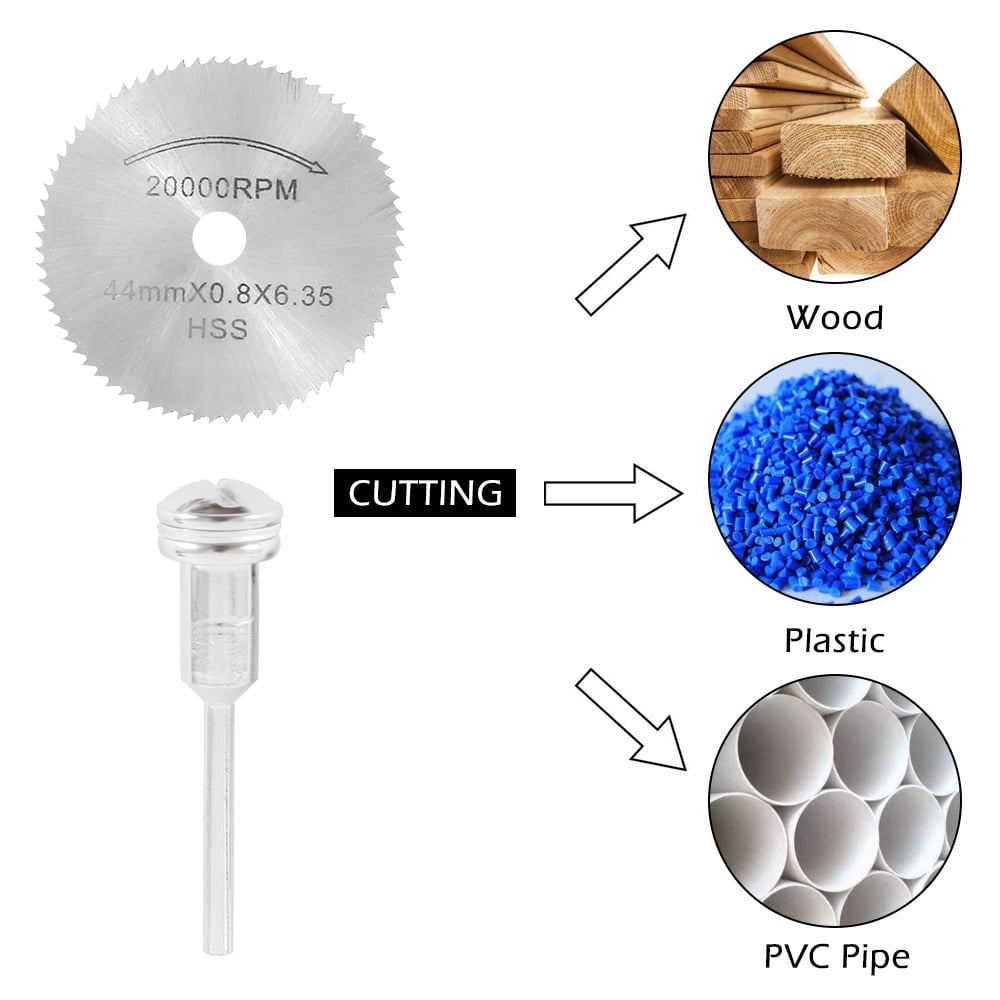 ODOMY 60Pcs Diamond Cutting Wheel Kits, Shank Mini Cut Off Wheel Rotary Tool Accessories with Mandrels for Plastic Metal Wood Stone