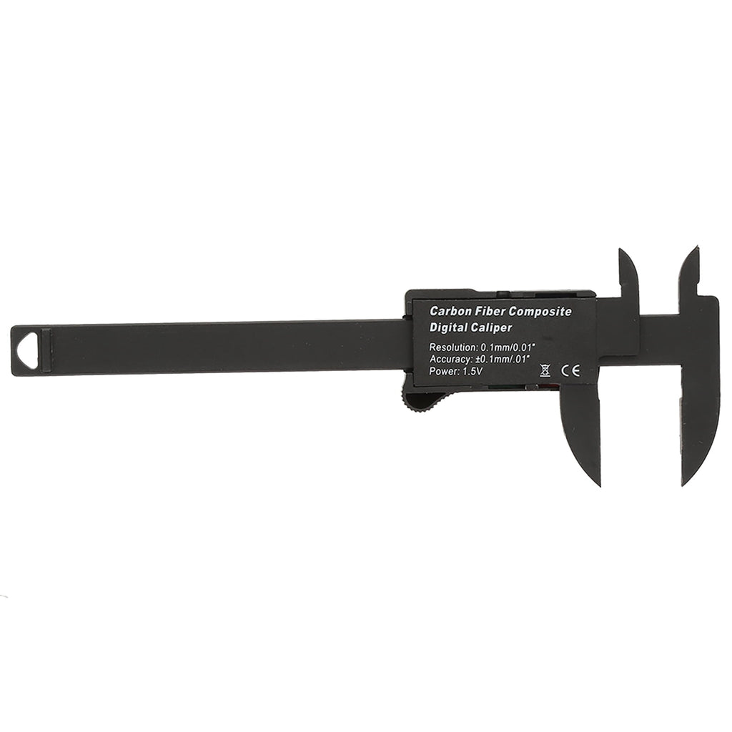 M Buder Practical 100 mm / 4 in Electronic Digital Vernier Caliper Measuring Tool With Large LCD Screen Display, Carbon Fiber Plastic, 0.1mm Resolution, Perfect For DIY & Jewelry (Without Battery)